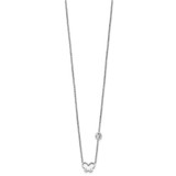 Sterling Silver Rhod-plated CZ & Butterfly w/ 2in Ext. Children's Necklace