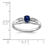 Sterling Silver Rhod-plated Diamond Created Sapphire Ring - QR-2D2C62BB-6159