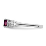 Sterling Silver Rhod-plated Diamond Rhodolite Garnet Ring - QR-4067E8BC-6189