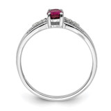 Sterling Silver Rhod-plated Diamond Rhodolite Garnet Ring - QR-9B799F5C-9812
