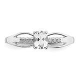 Sterling Silver Rhod-plated Diamond White Topaz Ring - QR-C0136111-1834