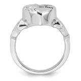 Sterling Silver Rhod-plated Enameled Celtic Knot Heart ALWAYS IN MY HEART Ash Holder Size 7 Ring