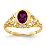 14k 7x5mm Oval Rhodolite Garnet ring - Y4-E3F3CB3D-1324