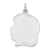 Sterling Silver Rhod-plated ENG. Girl Polished Front/Satin Back Disc Charm - QM-96602C44-9514