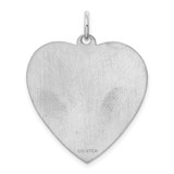 Sterling Silver Rhod-plated Eng. Heart Polish Front/Satin Back Disc Charm - QM-B48C8C1E-7416