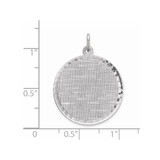 Sterling Silver Rhod-plated Eng. Rnd Patterned Polish Front/Satin Back Disc - QM-BC21B7AF-8822