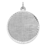Sterling Silver Rhod-plated Eng. Rnd Patterned Polish Front/Satin Back Disc - QM-FD21BE7D-3512