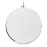 Sterling Silver Rhod-plated Eng. Rnd Polish Front/Back Disc Charm - QM-25EB8A73-9764