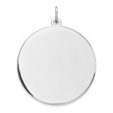 Sterling Silver Rhod-plated Eng. Rnd Polish Front/Back Disc Charm - QM-568A5EA2-2013