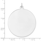 Sterling Silver Rhod-plated Eng. Rnd Polish Front/Back Disc Charm - QM-5D8CBD44-8426