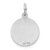 Sterling Silver Rhod-plated Eng. Rnd Polish Front/Back Disc Charm - QM-92D86ADD-2020