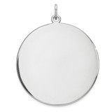 Sterling Silver Rhod-plated Eng. Rnd Polish Front/Back Disc Charm - QM-95720AF3-9747