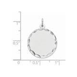Sterling Silver Rhod-plated Eng. Rnd Polish Front/Satin Back Disc Charm - QM-02C90856-2161