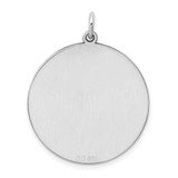 Sterling Silver Rhod-plated Eng. Rnd Polish Front/Satin Back Disc Charm - QM-23BBE869-7819