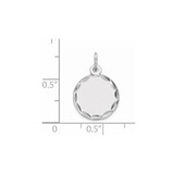 Sterling Silver Rhod-plated Eng. Rnd Polish Front/Satin Back Disc Charm - QM-2CBC3CAC-9973