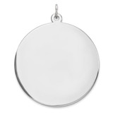 Sterling Silver Rhod-plated Eng. Rnd Polish Front/Satin Back Disc Charm - QM-3380B263-1768