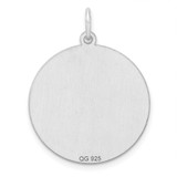 Sterling Silver Rhod-plated Eng. Rnd Polish Front/Satin Back Disc Charm - QM-5515C82E-6126