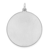 Sterling Silver Rhod-plated Eng. Rnd Polish Front/Satin Back Disc Charm - QM-694EA1C6-3283