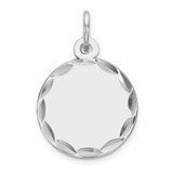 Sterling Silver Rhod-plated Eng. Rnd Polish Front/Satin Back Disc Charm - QM-6F102096-4937