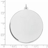 Sterling Silver Rhod-plated Eng. Rnd Polish Front/Satin Back Disc Charm - QM-6F36AE64-9252