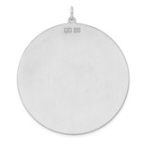 Sterling Silver Rhod-plated Eng. Rnd Polish Front/Satin Back Disc Charm - QM-734CB43C-1695