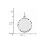 Sterling Silver Rhod-plated Eng. Rnd Polish Front/Satin Back Disc Charm - QM-74D5AC0C-3226