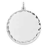 Sterling Silver Rhod-plated Eng. Rnd Polish Front/Satin Back Disc Charm - QM-7CF44D60-8111