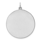 Sterling Silver Rhod-plated Eng. Rnd Polish Front/Satin Back Disc Charm - QM-9760B290-3360