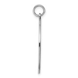 Sterling Silver Rhod-plated Eng. Rnd Polish Front/Satin Back Disc Charm - QM-9DD85643-7073