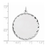 Sterling Silver Rhod-plated Eng. Rnd Polish Front/Satin Back Disc Charm - QM-AA7ECF53-6302