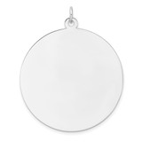 Sterling Silver Rhod-plated Eng. Rnd Polish Front/Satin Back Disc Charm - QM-ADC8C32A-4617