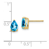 14k 7x5mm Pear Blue Topaz Earrings
