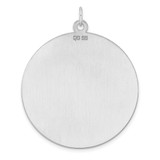 Sterling Silver Rhod-plated Eng. Rnd Polish Front/Satin Back Disc Charm - QM-C1B0A4F2-3548