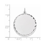 Sterling Silver Rhod-plated ENG. Round Polish Front/Satin Back Disc Charm - QM-55063CC3-9202