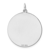 Sterling Silver Rhod-plated ENG. Round Polish Front/Satin Back Disc Charm - QM-55063CC3-9202
