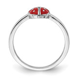 Sterling Silver Rhod-plated Polished & Enameled Ladybug Children's Ring - QR-1B8DDE20-1467