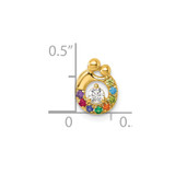 14k 8 Birthstone and Dia Mother/Child Chain Slide Semi-mount