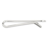 Sterling Silver Rhod-plated Polished Grooved Edge Open Back Money Clip