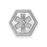 Sterling Silver Rhod-plt Non-enameled Attachable Emblem Medical Charm