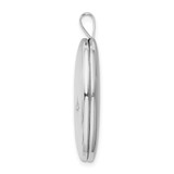 Sterling Silver Rhod-pltd 20mm LOVE TO THE MOON Diamond Oval Locket