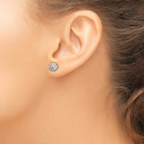Sterling Silver Rhod-pltd Multicolor Preciosa Crystal 7mm Post Earrings