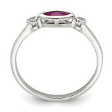 Sterling Silver Rhod-pltd Polished Created Ruby and White Topaz Ring - QR-D6CAFA9D-6560