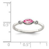 Sterling Silver Rhod-pltd Polished Pink Tourmaline/ White Topaz Ring - QR-7DE5CDB8-4464