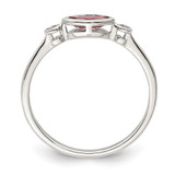 Sterling Silver Rhod-pltd Polished Pink Tourmaline/ White Topaz Ring - QR-B001E9A3-1018