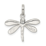 Sterling Silver Rhod-pltd Preciosa Austrian Crystal Dragonfly Charm