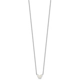 Sterling Silver RH-pl Cr.Opal Butterfly 16in Necklace w/2in ext/Earring Set