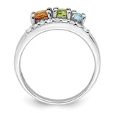 Sterling Silver RH-plated .95t.w. CI/PE/BT/WT Circle ByPass Ring - QR-BB5FB940-3165