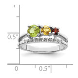 Sterling Silver RH-plated 1.02t.w. PE/CI/GA/WT Bypass Ring - QR-D9DBAABF-6778