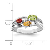 Sterling Silver RH-plated 1.08t.w. PE/CI/GA/WT Ring - QR-4C22C99B-8269