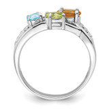 Sterling Silver RH-plated 1.09t.w. CI/PE/LSBT/WT Ring - QR-4AF98F0E-1930